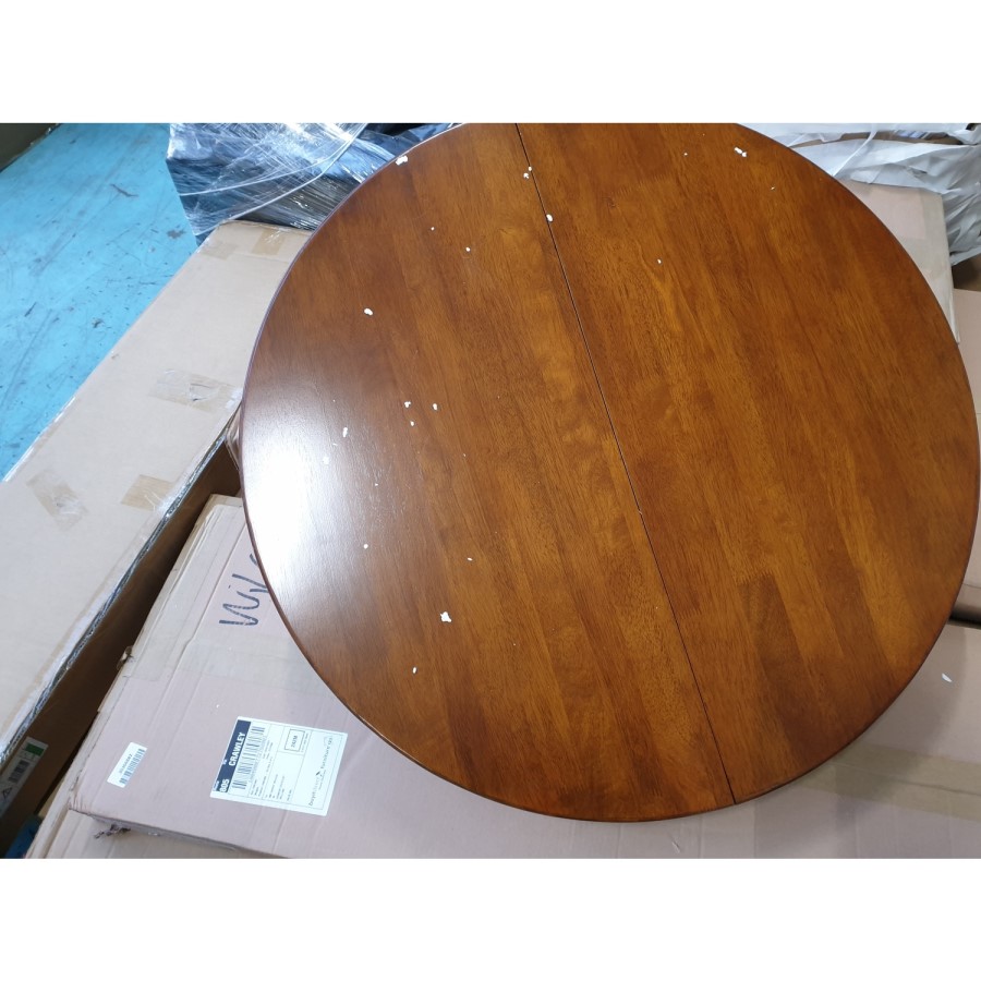 GRADE A2 - Julian Bowen Canterbury Round Extending Dining Table - Mahogany