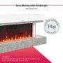 GRADE A2 - White and Grey Concrete Effect Wall Mounted Alexa Electric Fireplace - Amberglo