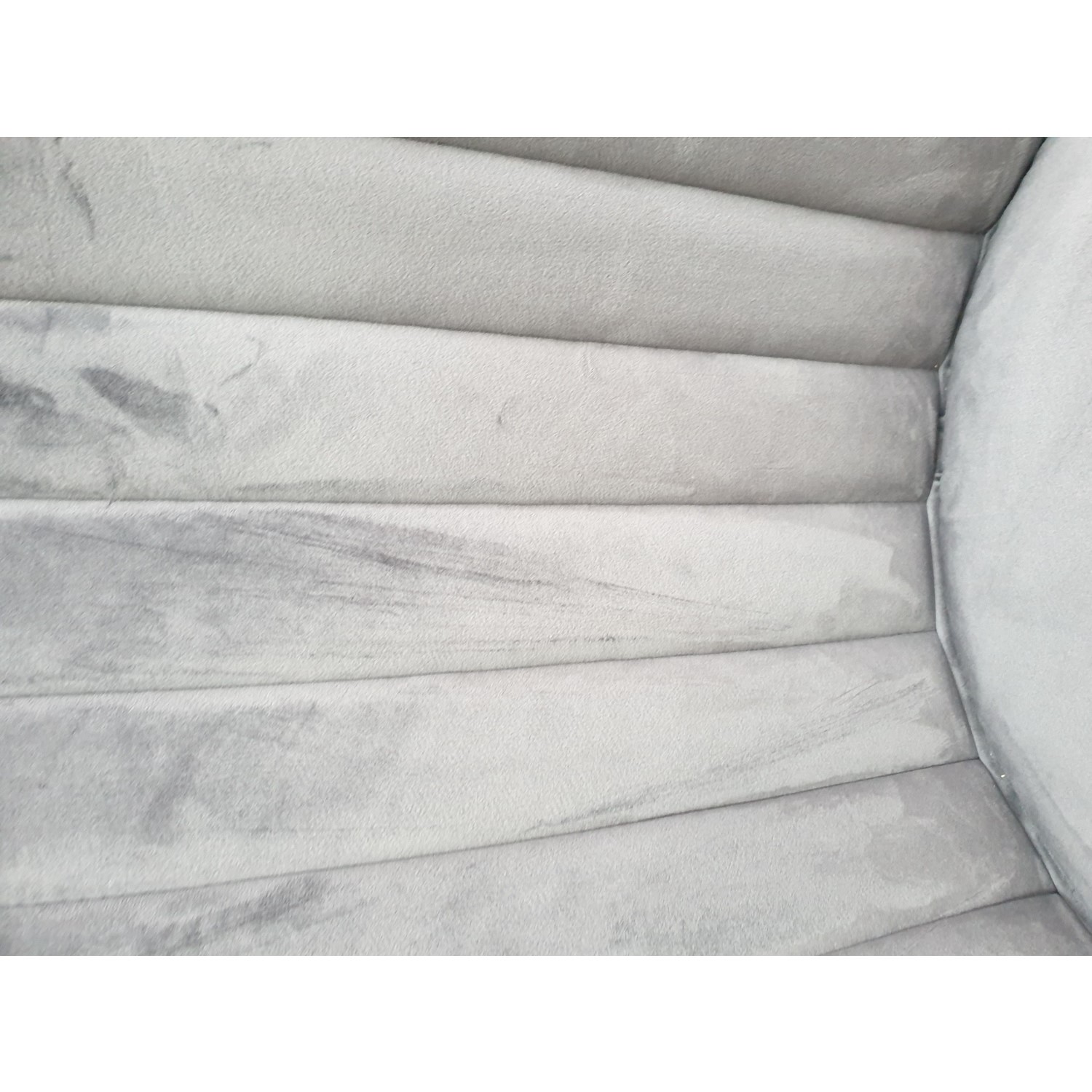 GRADE A2 Pair of Grey Velvet Ribbed Dining Chairs Penelope