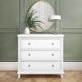 GRADE A1 - White 3 Drawer Chest of Drawers - Georgia