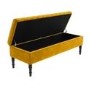 GRADE A2 - Safina Striped Top Ottoman Storage Bench in Yellow Velvet