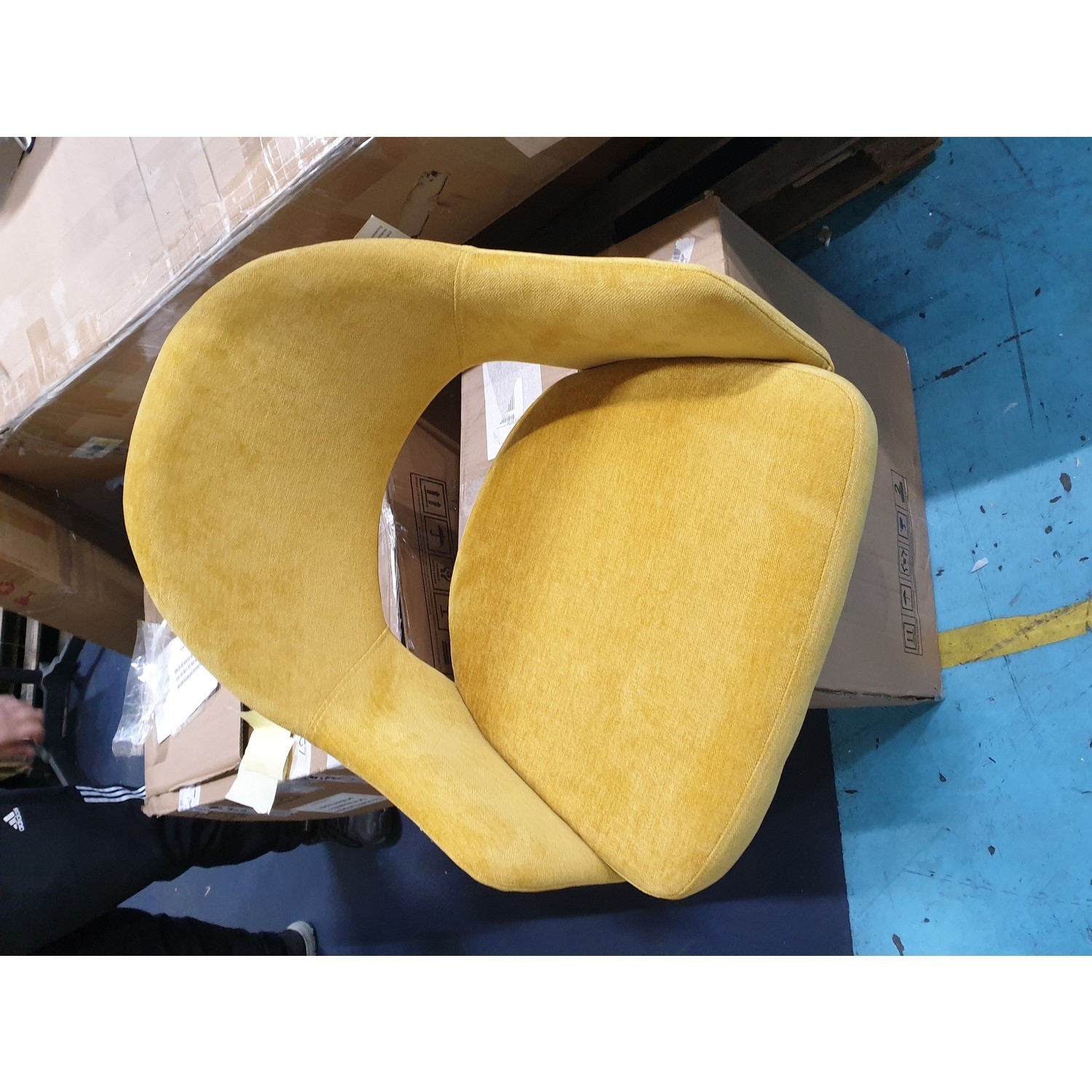 GRADE A2 Set of 2 Mustard Yellow Fabric Dining Chairs Colbie Furniture123