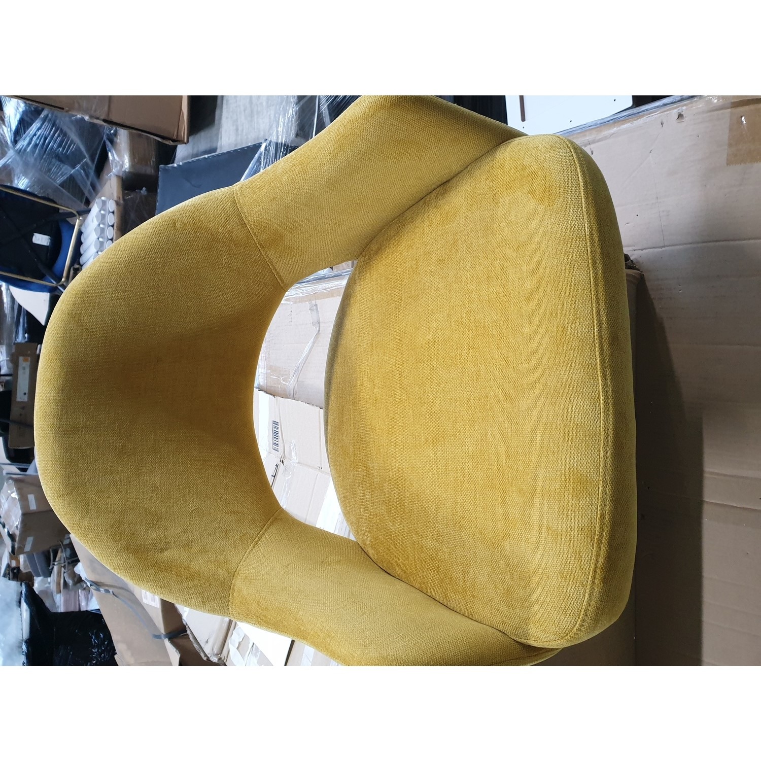 GRADE A2 Set of 2 Mustard Yellow Fabric Dining Chairs Colbie Furniture123