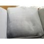 GRADE A2 - Grey Velvet Swivel Lounge Chair with Footstool - Tyra