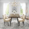 Pair of Beige Velvet Dining Chairs with Ribbed Back - Penelope