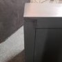 GRADE A2 - Maya Art Deco 2 Drawer Bedside Table in Dark Grey