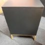 GRADE A2 - Maya Art Deco 2 Drawer Bedside Table in Dark Grey