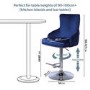 Navy Velvet Swivel Bar Stool - Height Adjustable - Jade Boutique