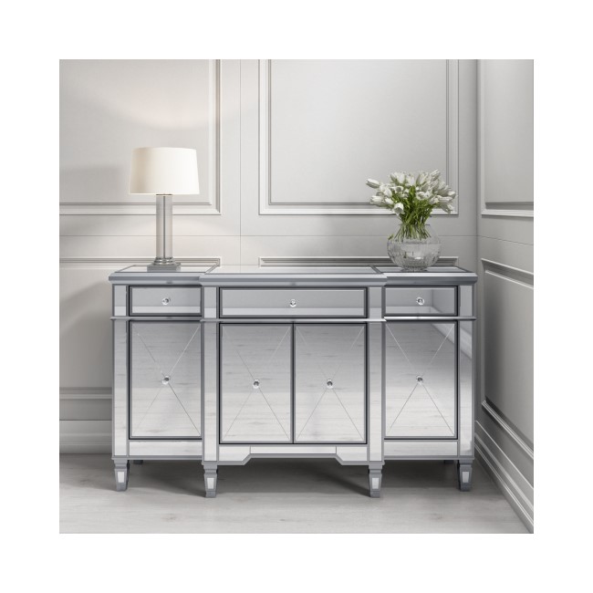 Large Mirrored Sideboard - 4 Door - Jade Boutique