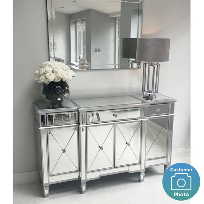 Large Mirrored Sideboard - 4 Door - Jade Boutique