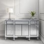 GRADE A2 - Large Mirrored Sideboard with Crystal Handles - Jade Boutique