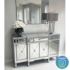 GRADE A1 - Large Mirrored Sideboard with Crystal Handles - Jade Boutique