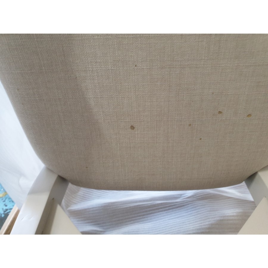 GRADE A2 - Pair of Grey Paint Finish Dining Chairs with Fabric Seats - Adeline