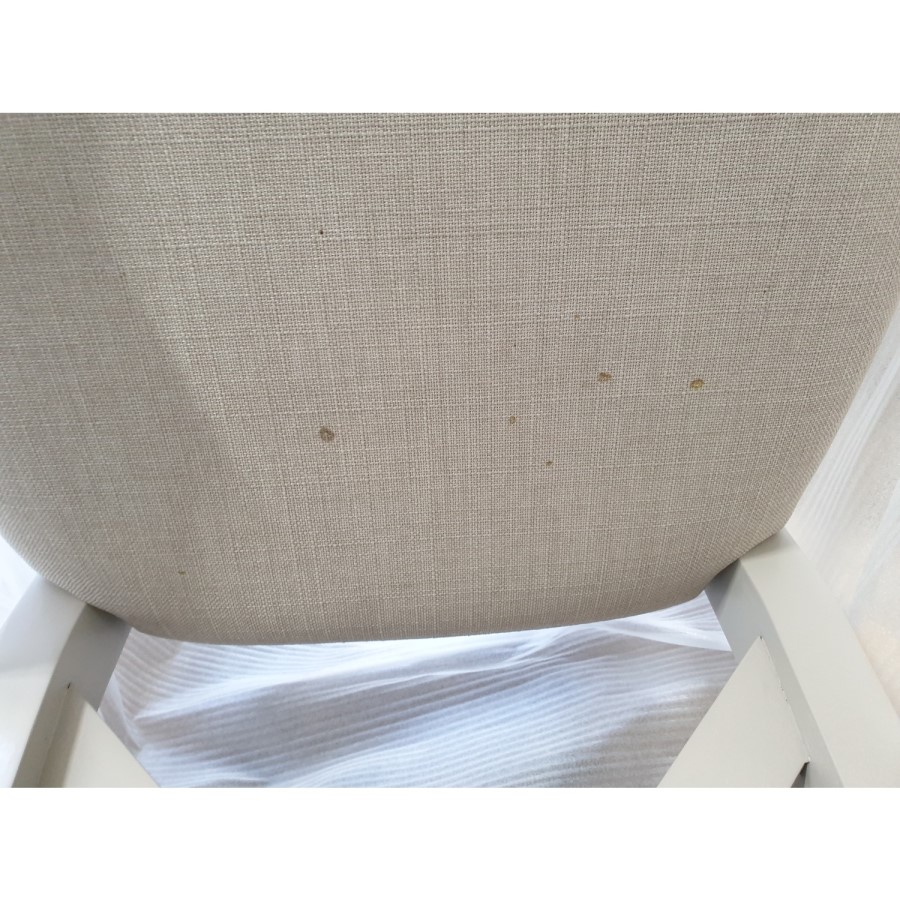 GRADE A2 - Pair of Grey Paint Finish Dining Chairs with Fabric Seats - Adeline