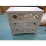 GRADE A2 - Light Grey Wooden Moroccan Mirrored Chest of 3 Drawers - Alexis