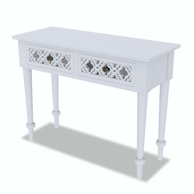 Grey Mirrored Boho Dressing Table with 2 Drawers - Alexis