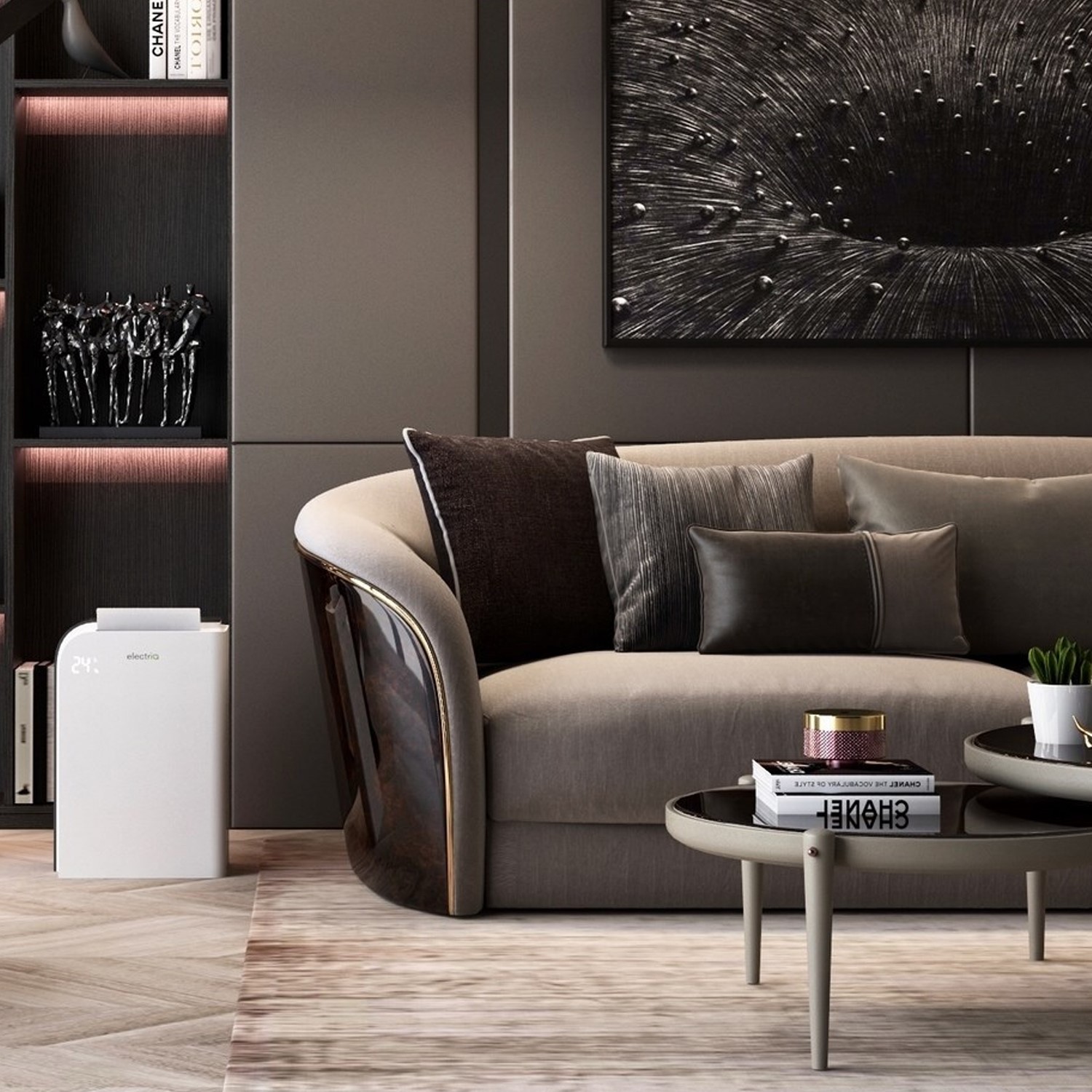 GRADE A1 Nest of 2 Grey Oak Side Tables Ambleside Furniture123