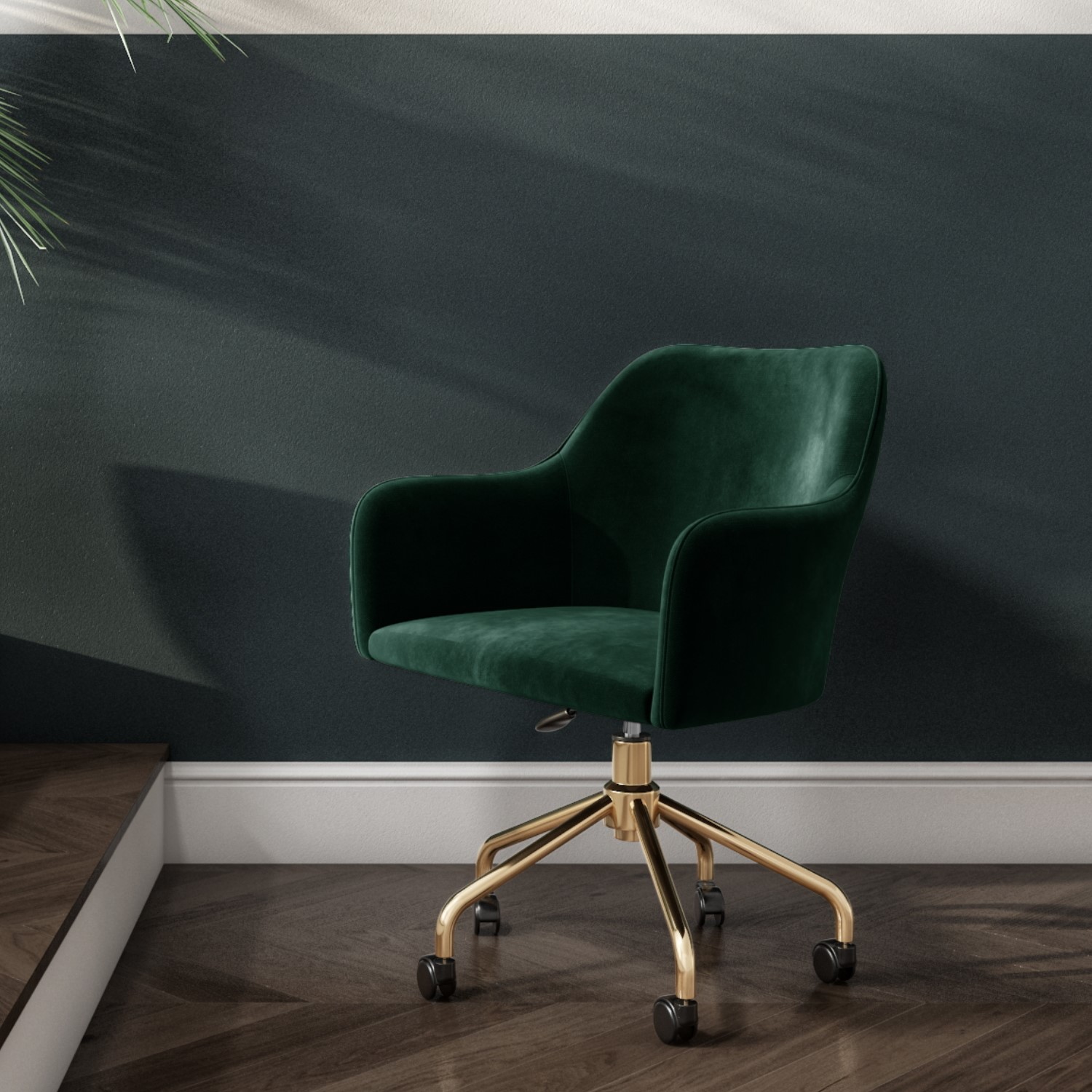 Office chair green velvet Clearance
