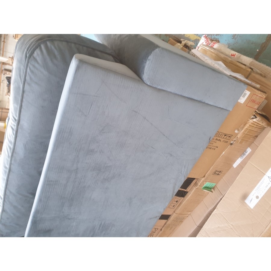 GRADE A2 - Petrol Blue Velvet 3 Seater Sofa - Payton
