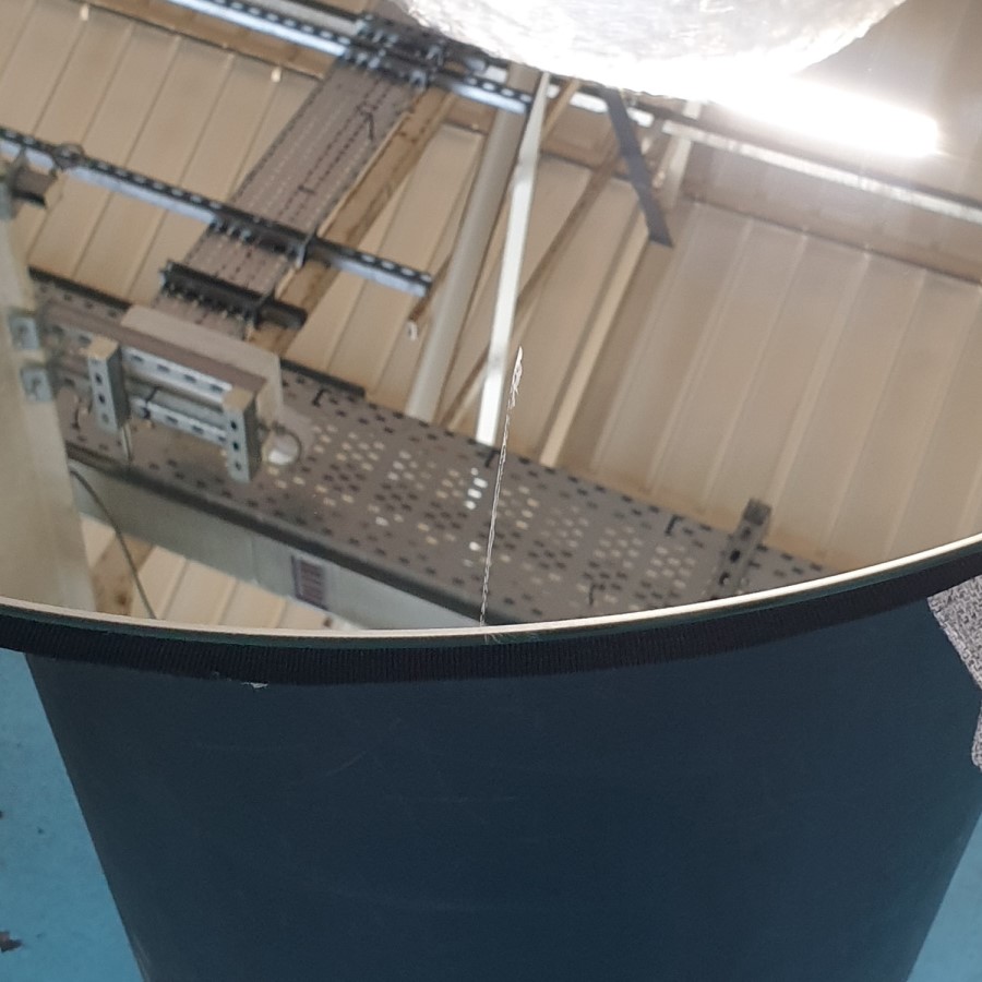 GRADE A2 - Round Grey Upholstered Ottoman Coffee Table - Clio