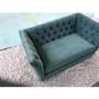 GRADE A2 - Teal Loveseat Armchair in Chenille Fabric - Celeste