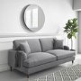 GRADE A2 - Grey 3 Seater Sofa in Woven Fabric - Payton