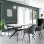 GRADE A2 - Set of 2 Grey Velvet Dining Tub Chairs with Black Legs - Logan