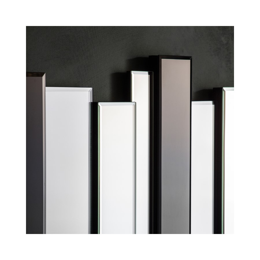 GRADE A1 - Gallery Duval Silver and Black Mirror