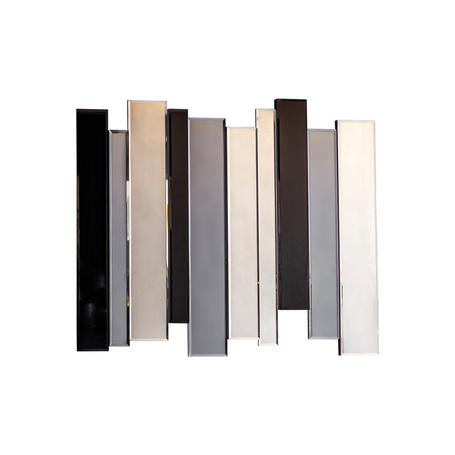 GRADE A1 - Gallery Duval Silver and Black Mirror