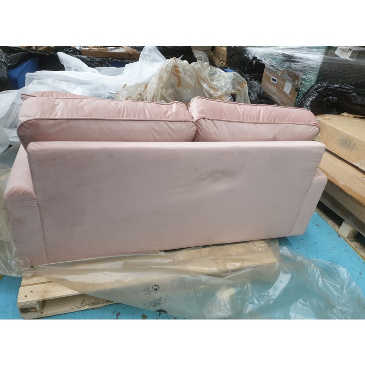 GRADE A2 - Velvet 2 Seater Sofa in Blush Pink - Payton