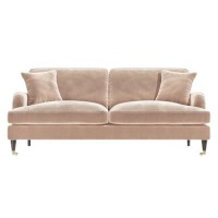 GRADE A2 - Velvet 2 Seater Sofa in Blush Pink - Payton