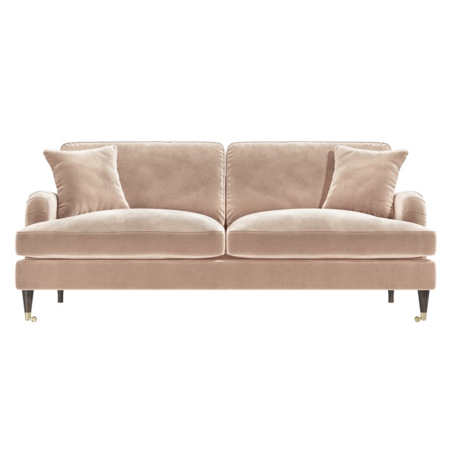 Velvet 2 Seater Sofa in Blush Pink - Payton