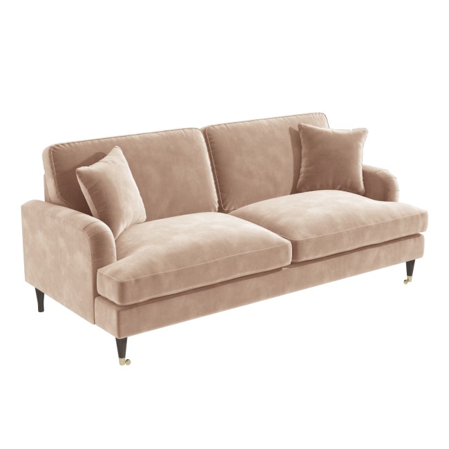 Velvet 2 Seater Sofa in Blush Pink - Payton