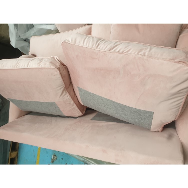 GRADE A3 - Velvet 2 Seater Sofa in Blush Pink - Payton