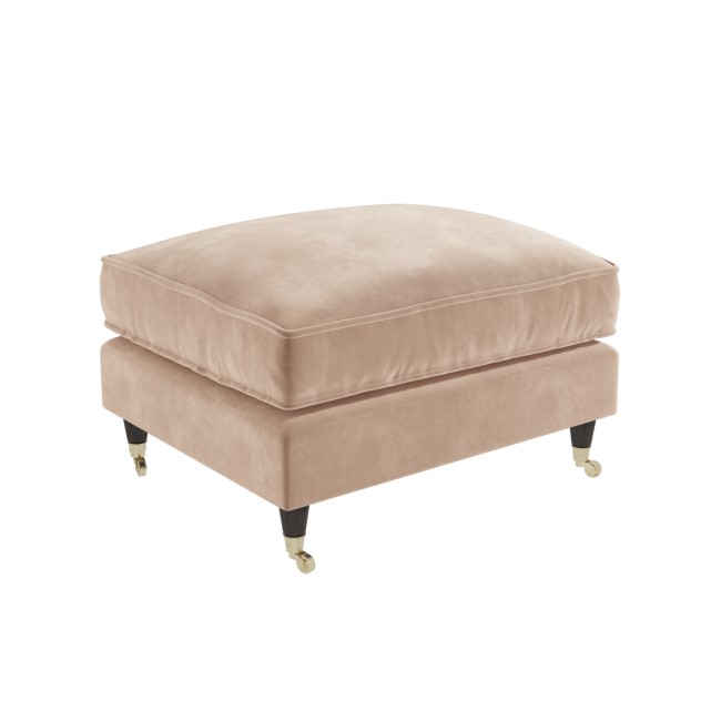 GRADE A1 - Light Pink Velvet Footstool - Payton