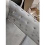 GRADE A2 - Grey Velvet Chesterfield Sofa Bed - Seats 3 - Double Bed - Bronte