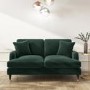GRADE A2 - Dark Green Velvet 2 Seater Sofa - Payton