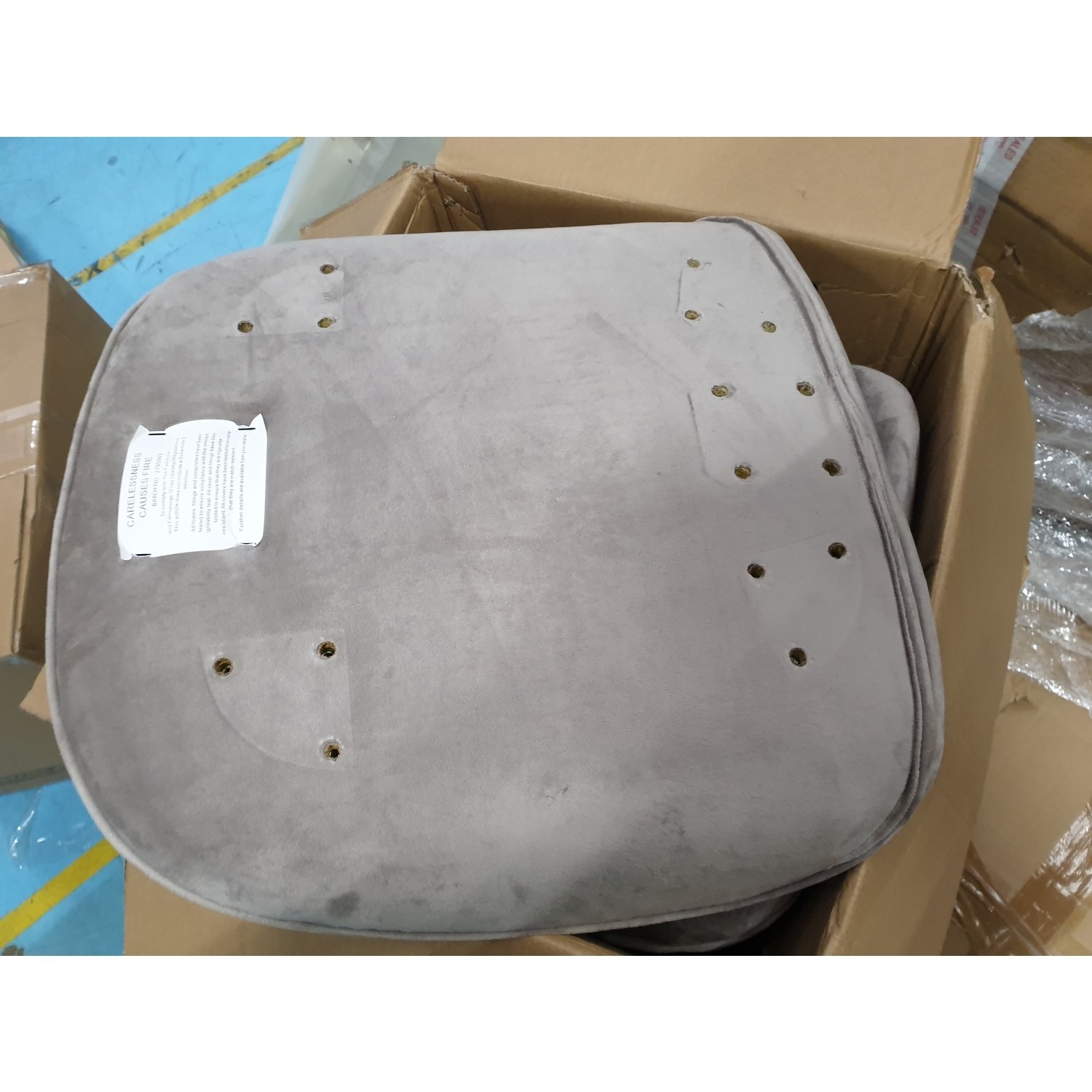 GRADE A2 Set of 2 Mink Velvet Dining Chairs with Black Legs Jenna