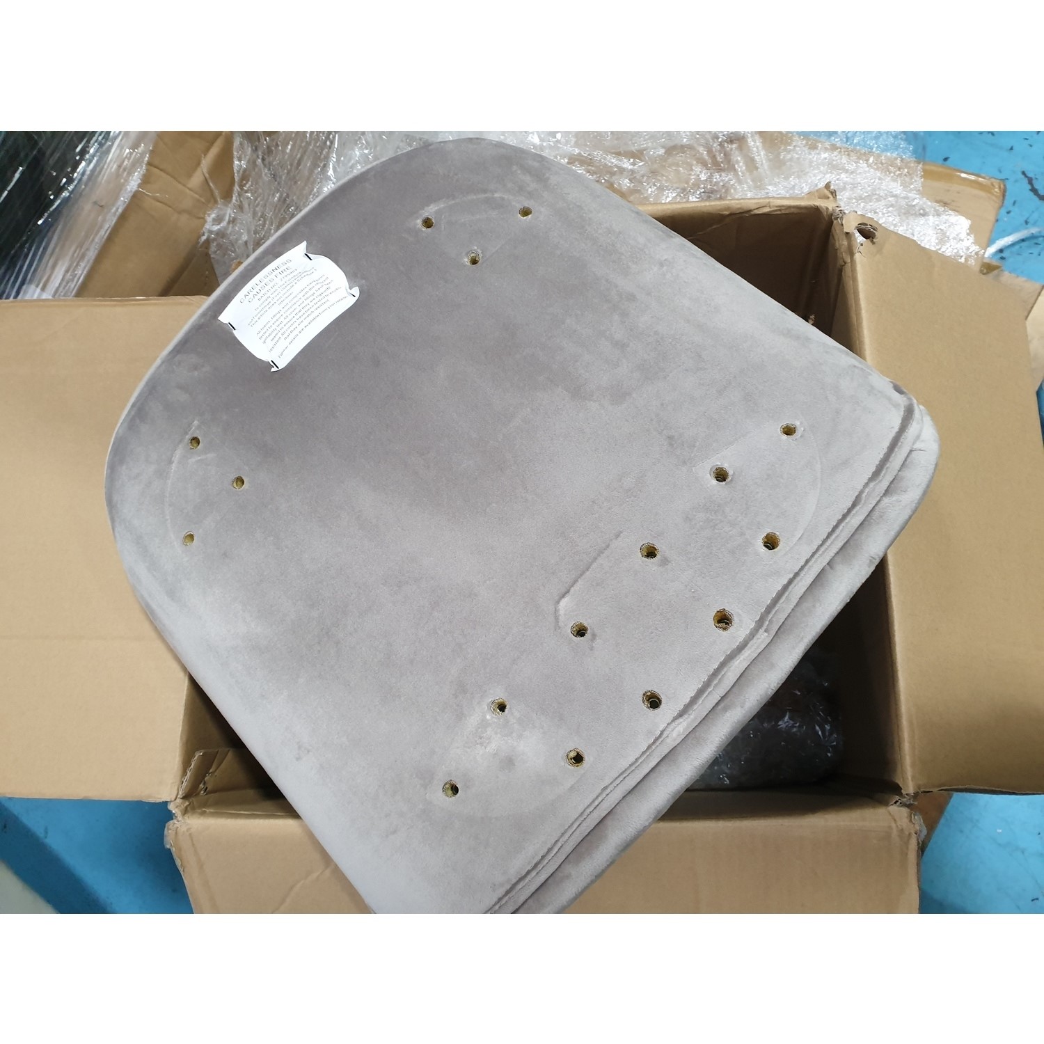 GRADE A2 Set of 2 Mink Velvet Dining Chairs with Black Legs Jenna