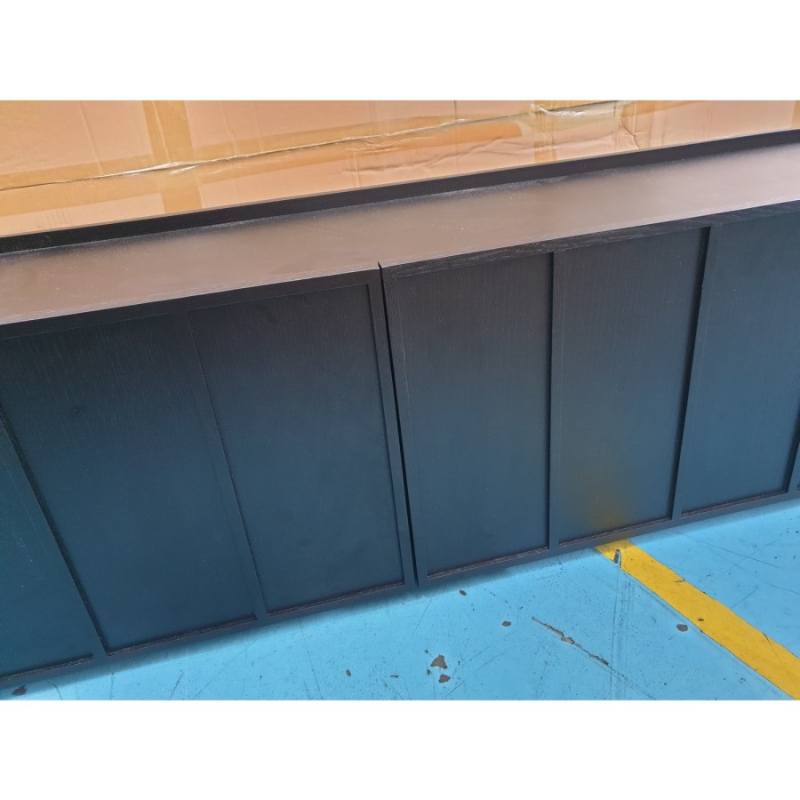 GRADE A2 - Large Black Oak TV Unit with Storage - TV's up to 70" - Helmer