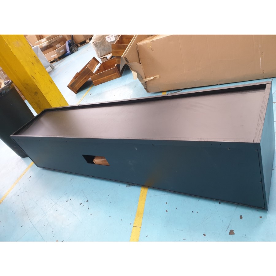 GRADE A2 - Large Black Oak TV Unit with Storage - TV's up to 70" - Helmer