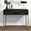 Black Dressing Table with 2 Storage Drawers - Zhara