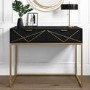 Black Dressing Table with 2 Storage Drawers - Zhara