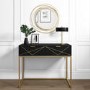 Black Dressing Table with 2 Storage Drawers - Zhara