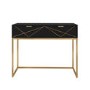 Black Dressing Table with 2 Storage Drawers - Zhara