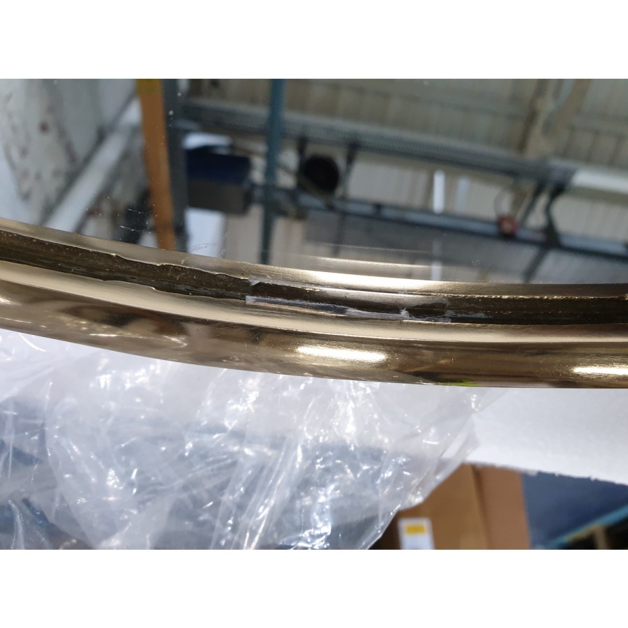 GRADE A2 - Jenson Gold Round Wall Mirror