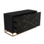 GRADE A1 - Black 6 Drawer Wide Chest of Drawers - Zhara