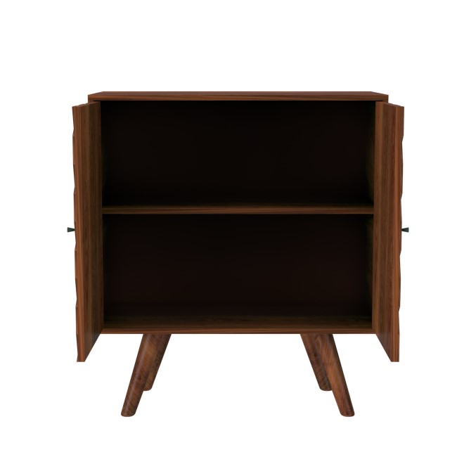 GRADE A1 - Small Sideboard in Dark Wood with 2 Doors - Freya