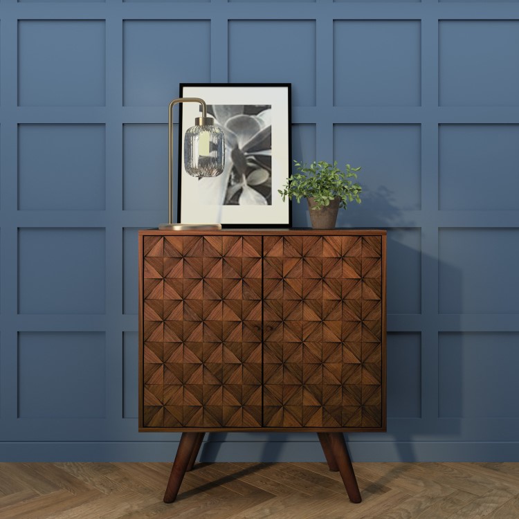 Small Sideboard in Dark Wood with 2 Doors - Freya