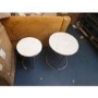 GRADE A2 - White Marble Nesting Tables with Silver Base - Set of 2 - Martina